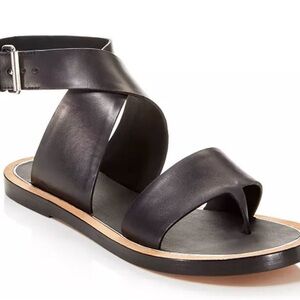 Vince Mailin Black Ankle Strap Leather Women's Sandals